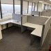 Teknion Grey System Furniture Cubicle Workstation, White Surface